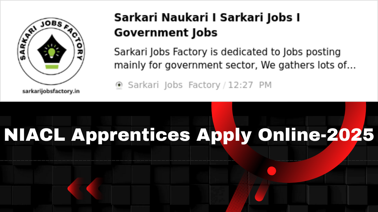 NIACL Apprentices Apply Online-2025
